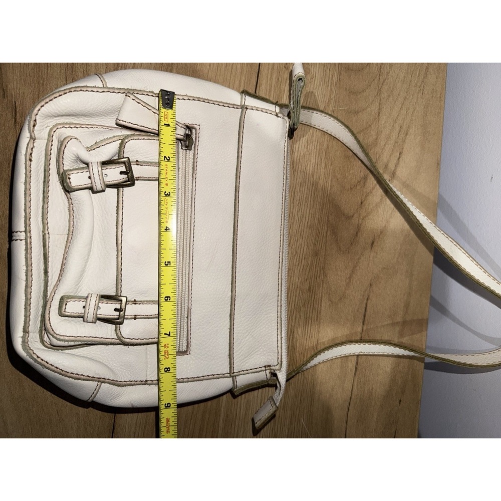 Vintage Fossil Ivory/Cream Pebbled Leather Shoulder Handbag Y2K F - Picture 4 of 9
